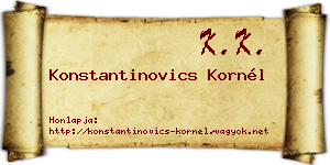Konstantinovics Kornél névjegykártya