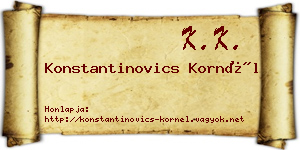 Konstantinovics Kornél névjegykártya