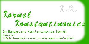 kornel konstantinovics business card