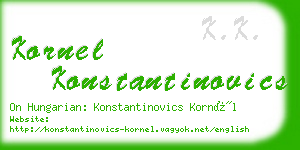 kornel konstantinovics business card
